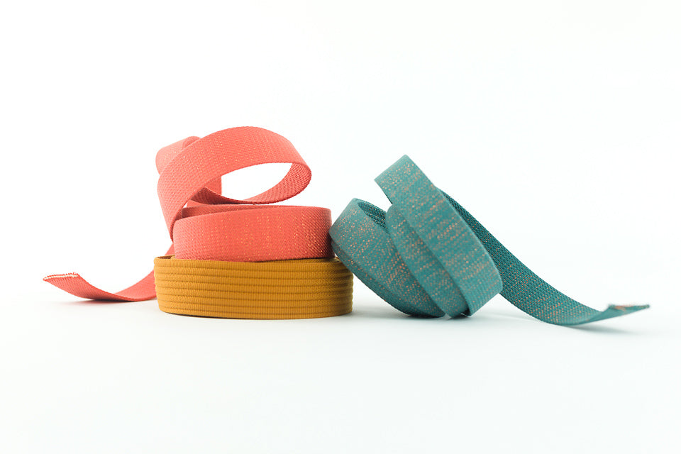 Webbing, Slate Blue Green & Copper Lurex