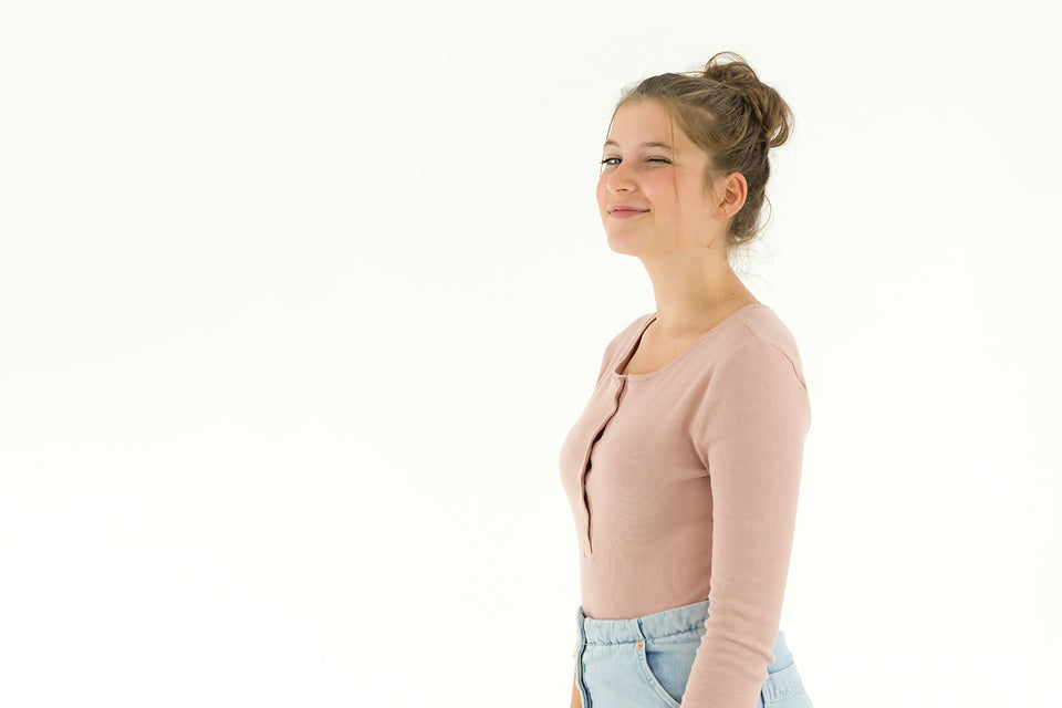 Rib Knit, Pale Pink