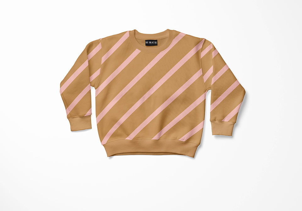 Diagonals Stretch French Terry, Fenugreek Brown
