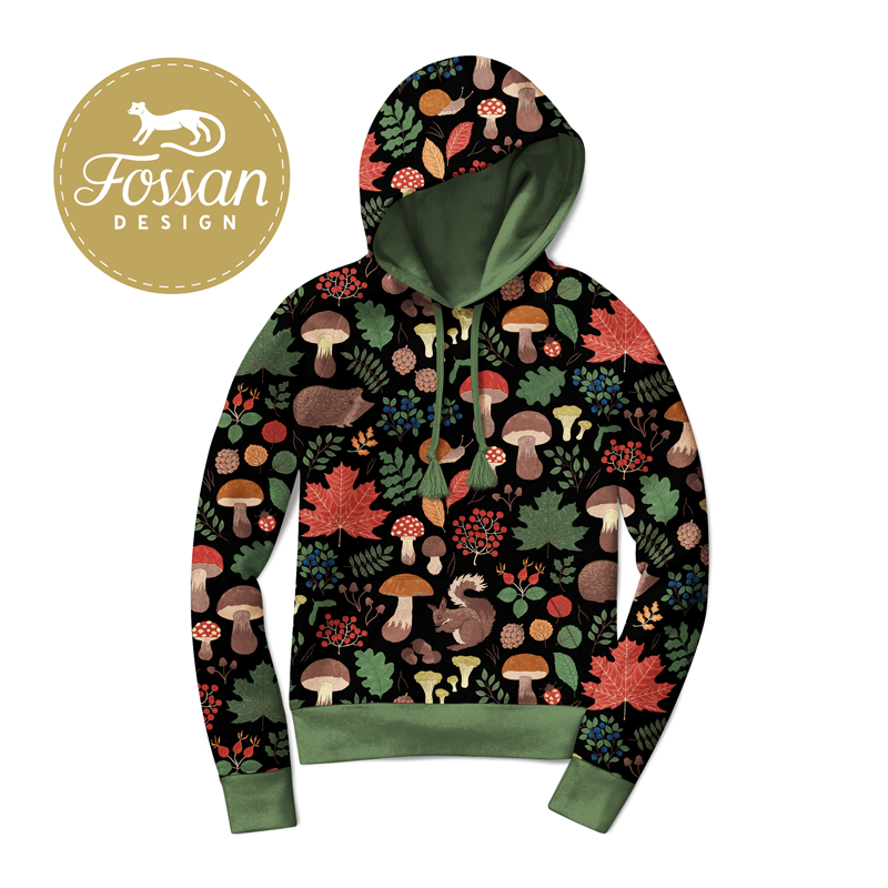 Autumn Forest Night Organic French Terry