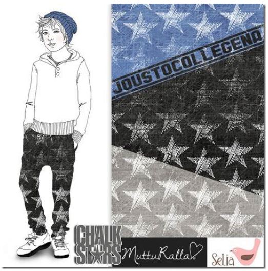 Chalk Stars Organic Jersey, Black by Selia