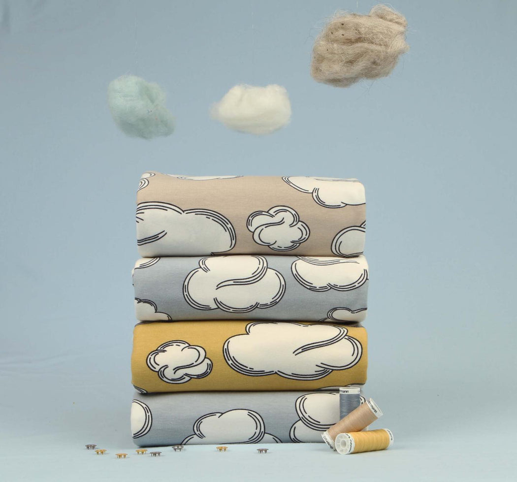 Clouds Organic Stretch French Terry, Gold