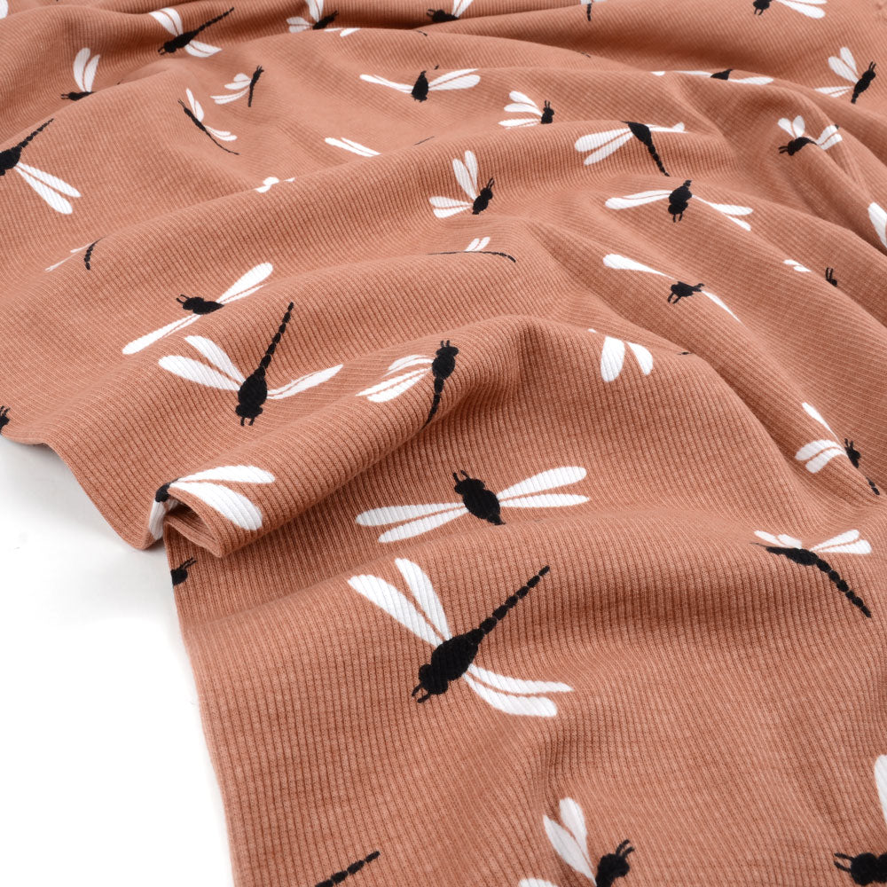 Dragonfly Organic Ribbed Knit, Clay