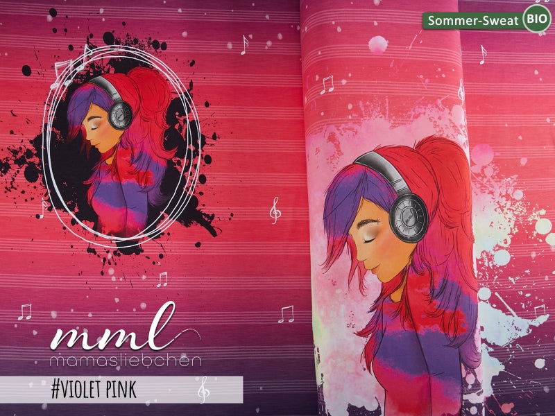 Emma's Favorite Song Organic French Terry RAPPORT, Violet Pink