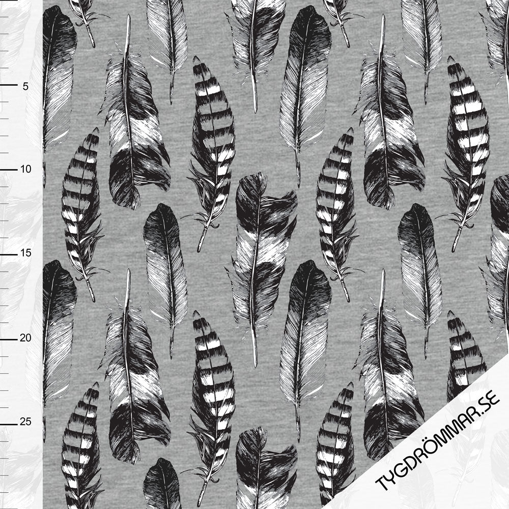 Feathers Organic Stretch French Terry, Melange Gray