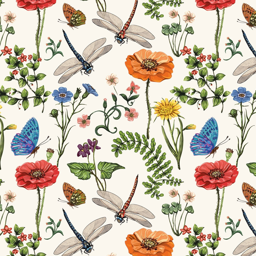 Flutter Poppy Organic Jersey, Off White
