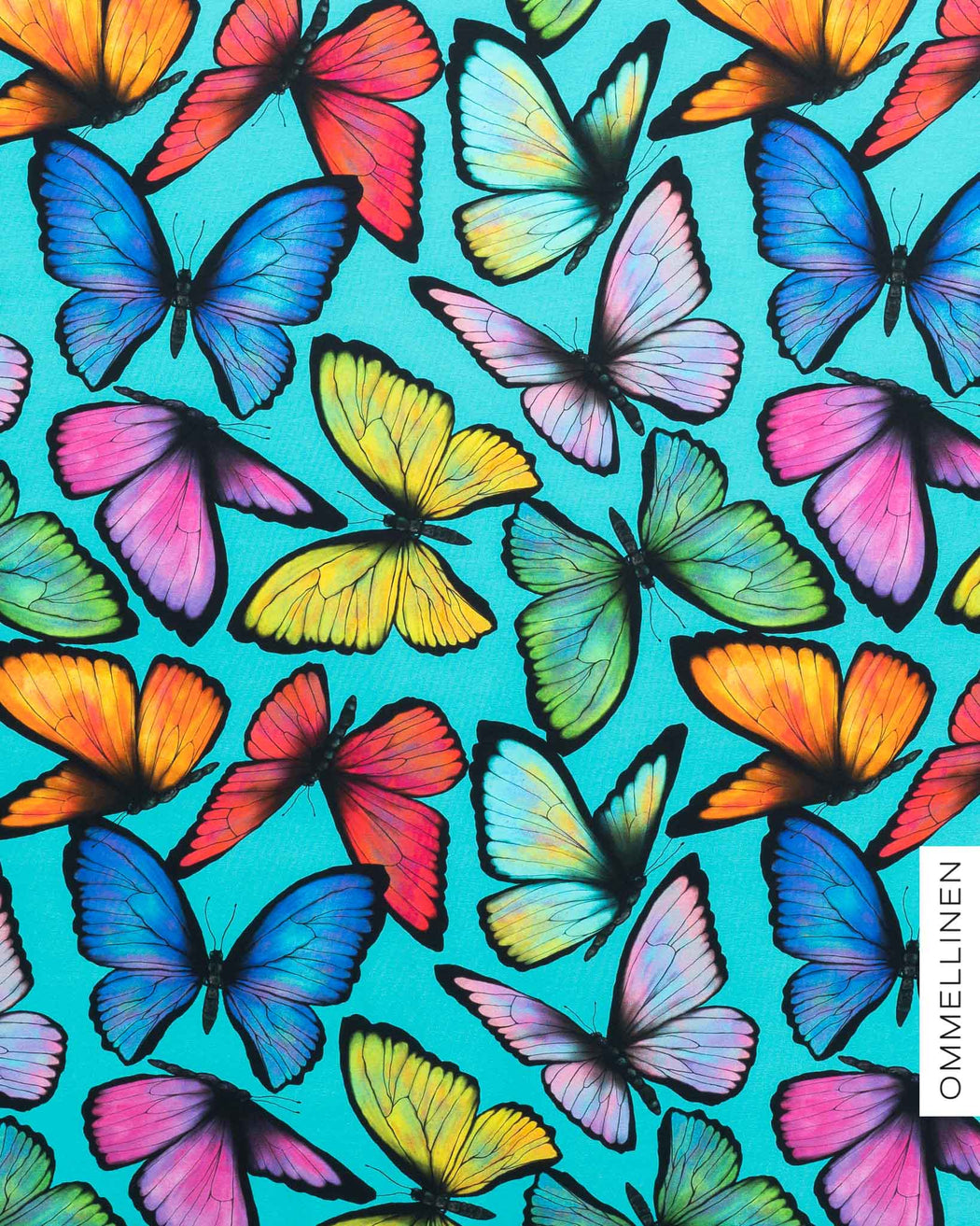 Butterflies Organic Jersey, Turquoise