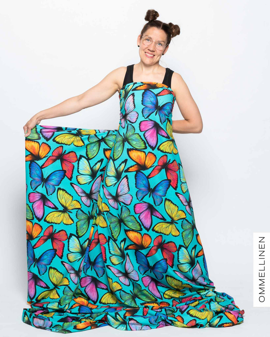 Butterflies Organic Jersey, Turquoise