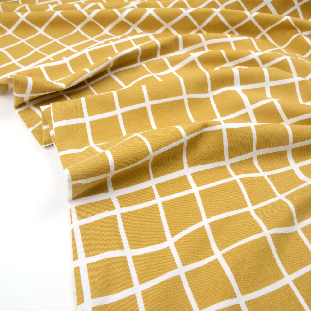 Grid Organic Jersey, Curry