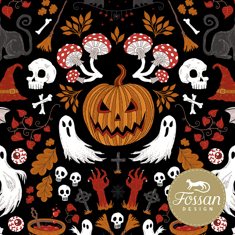 Halloween Night Organic French Terry