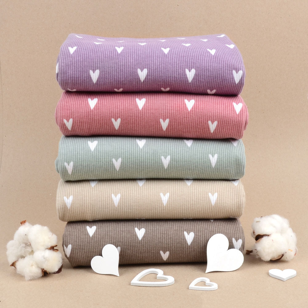 Hearts Organic Ribbed Knit, Light Taupe