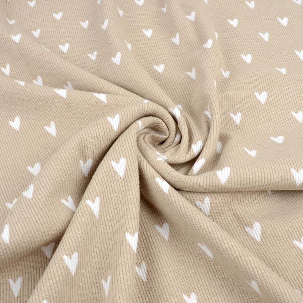 Hearts Organic Ribbed Knit, Light Taupe