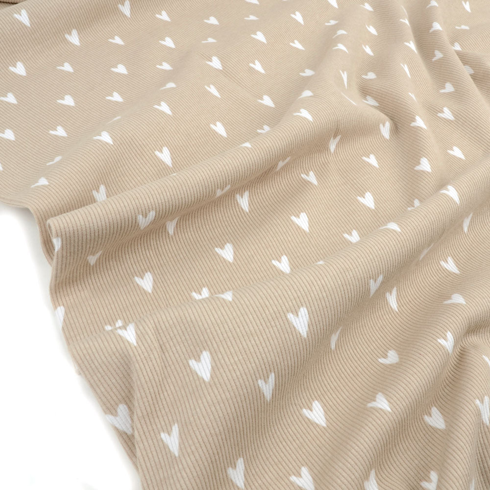 Hearts Organic Ribbed Knit, Light Taupe
