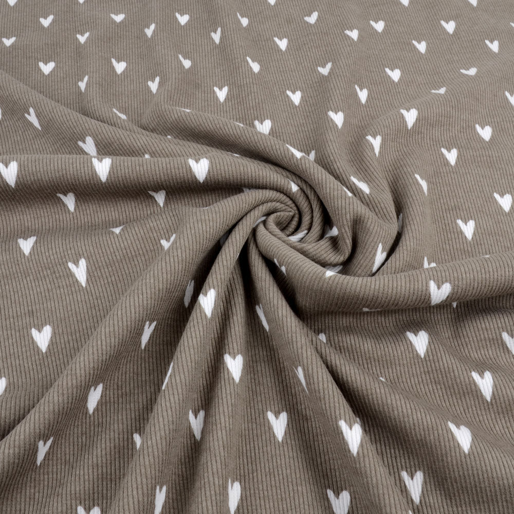 Hearts Organic Ribbed Knit, Taupe