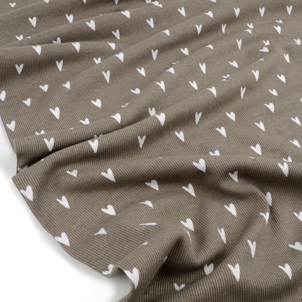 Hearts Organic Ribbed Knit, Taupe