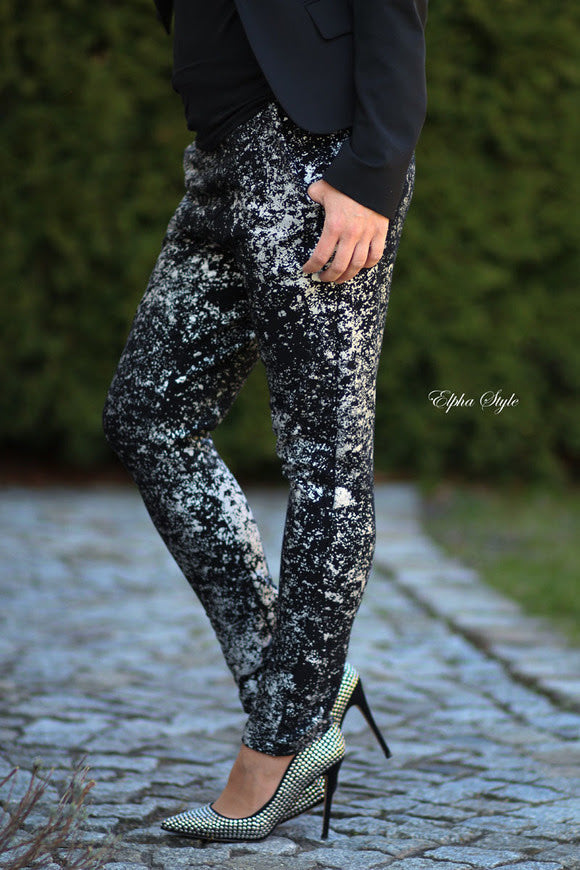 LavaLook Organic Stretch French Terry, Black-Silver