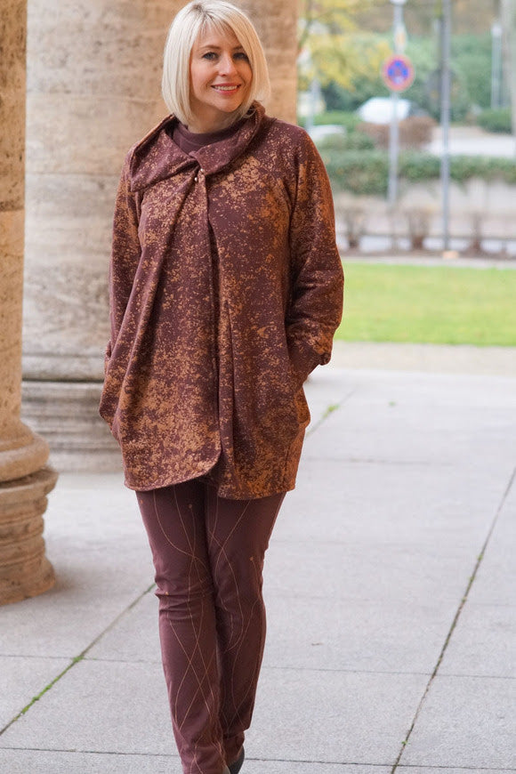 LavaLook Organic Stretch French Terry, Bordeaux- Copper