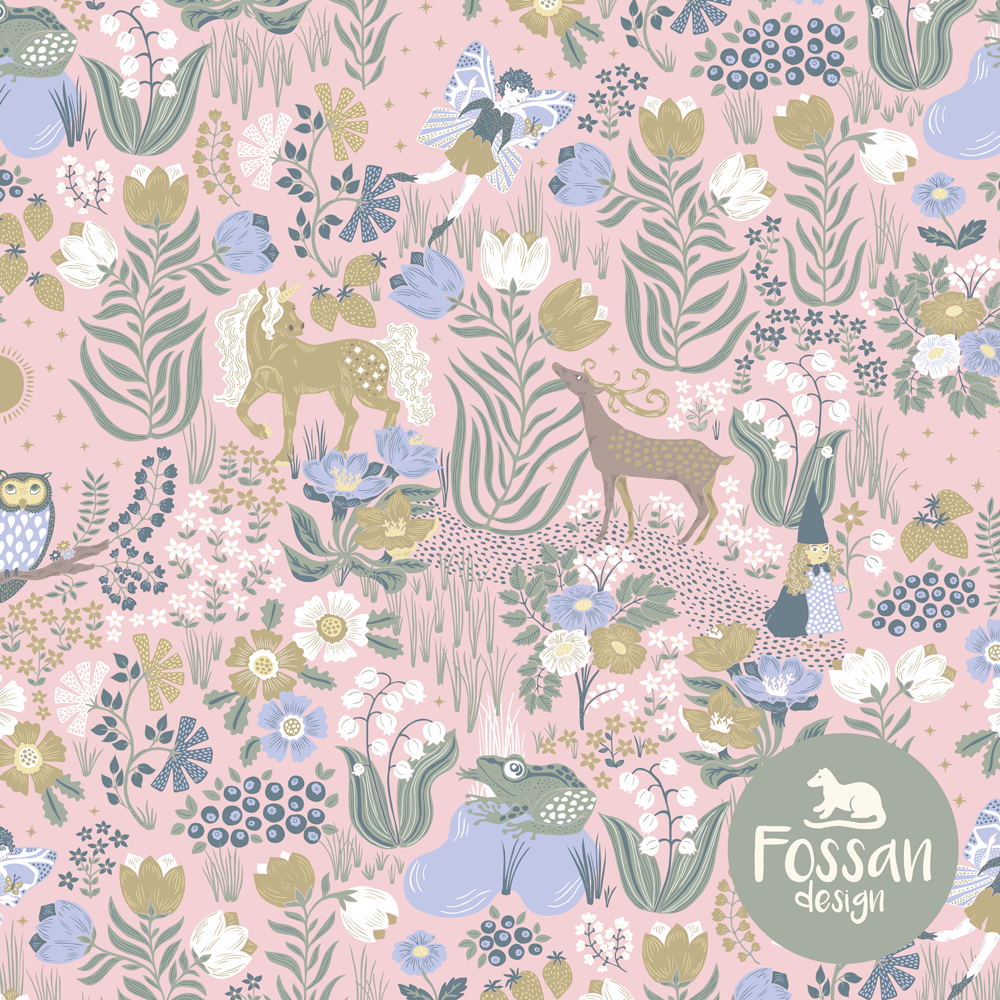 Magic Garden Organic Jersey, Pink