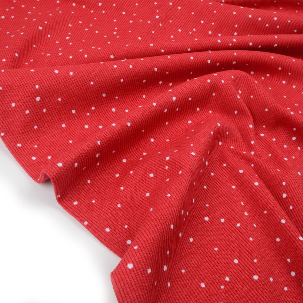 Mini Spots Organic Ribbed Knit, Red