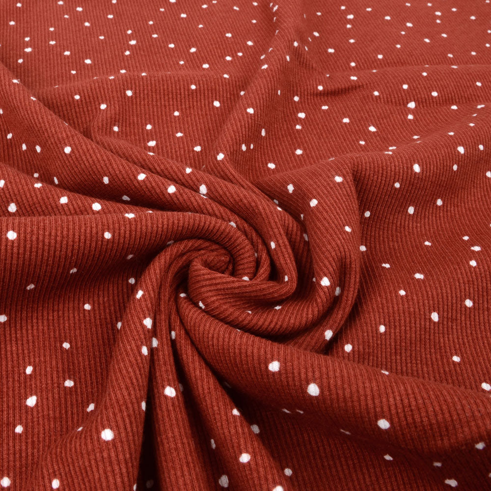 Mini Spots Organic Ribbed Knit, Terra