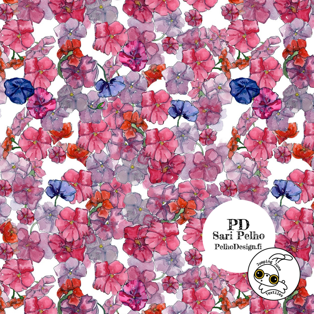 Phlox Bamboo Stretch French Terry, Pink-Red