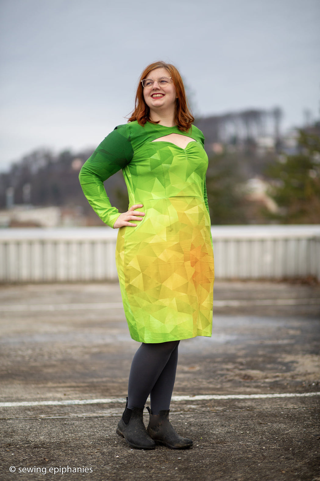 Polygon Gradient Jersey RAPPORT, Green-Yellow