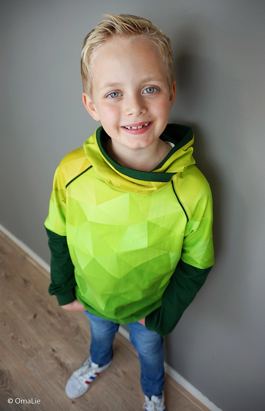Polygon Gradient Jersey RAPPORT, Green-Yellow