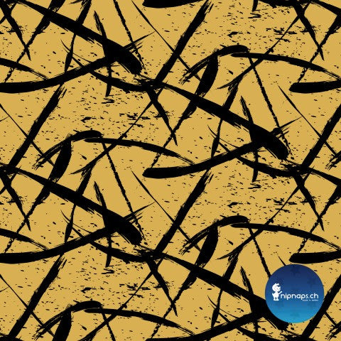 Squiggle Organic Stretch French Terry, Mustard