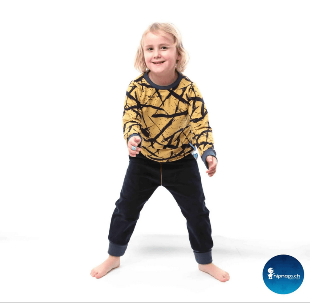 Squiggle Organic Stretch French Terry, Mustard