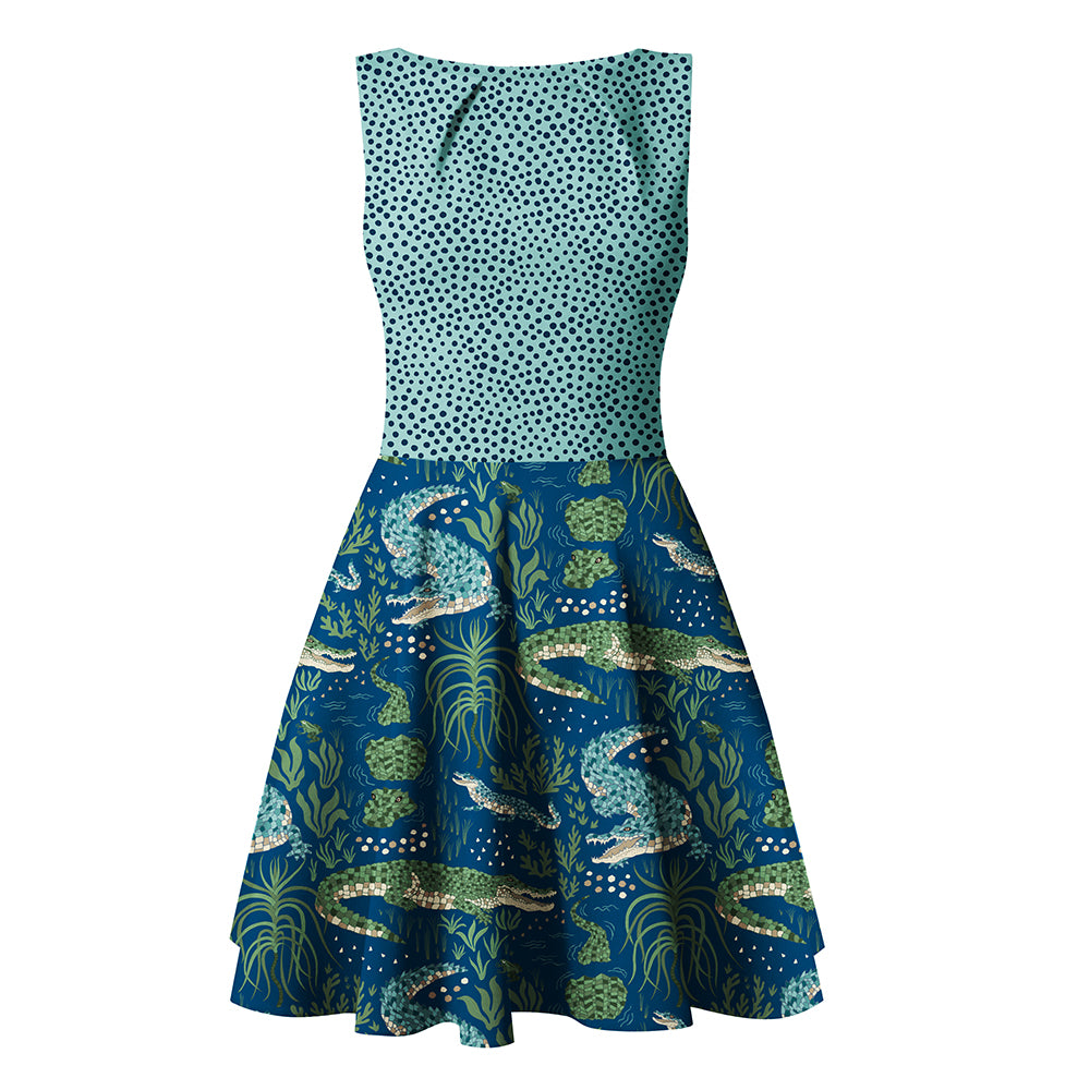 Stone Dots Mint-Black Organic Jersey