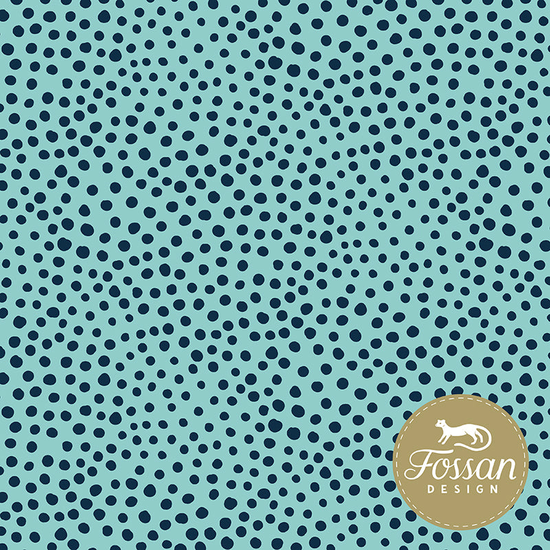 Stone Dots Mint-Black Organic Jersey