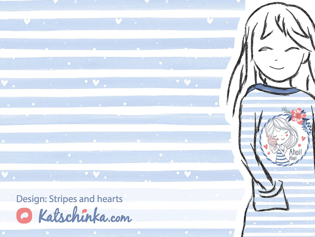 Ahoi Stripes and Hearts Organic Jersey