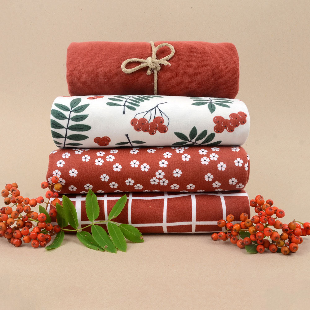 Sweet Floral Organic Jersey, Terra