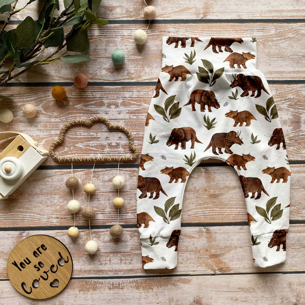 Triceratops Brown Organic Jersey