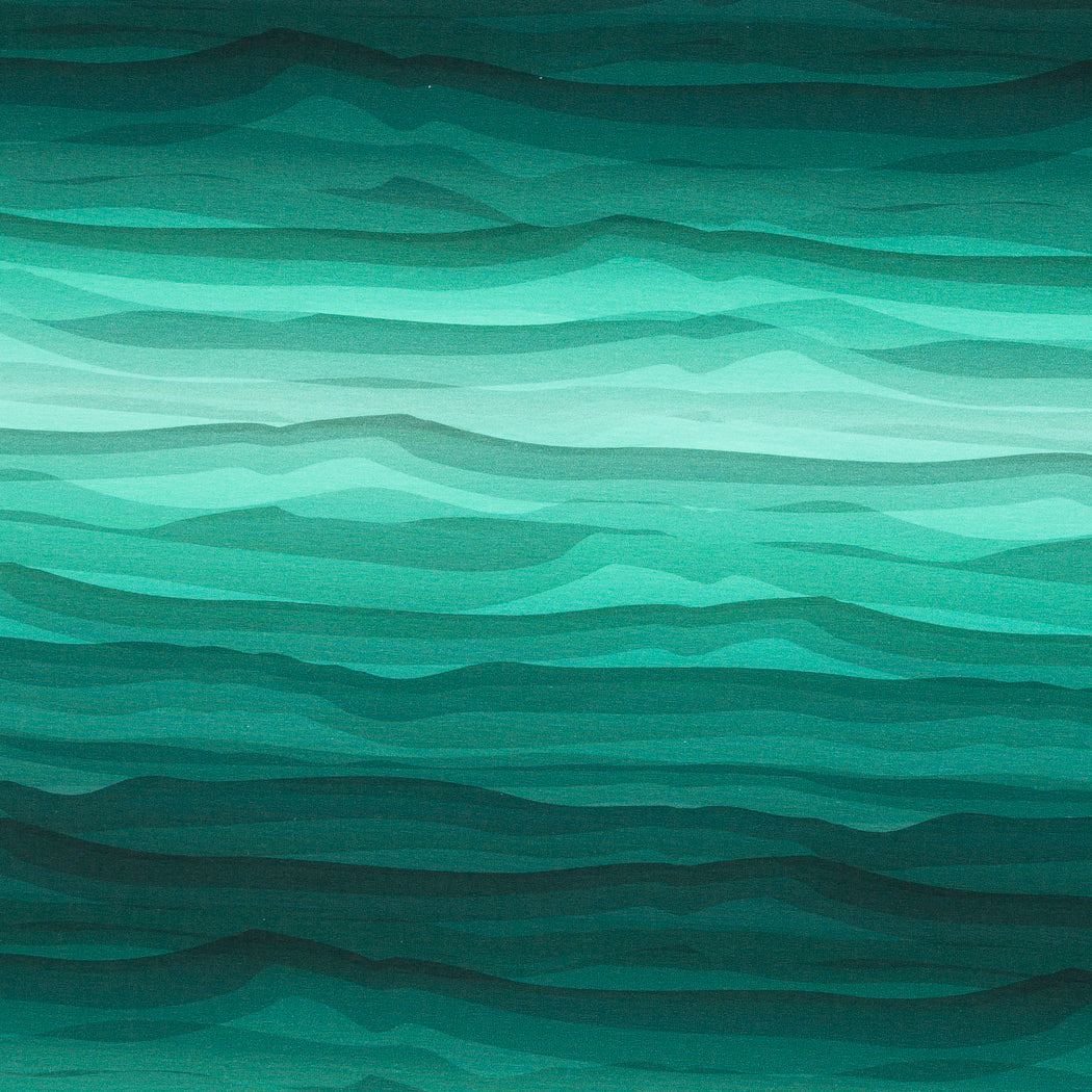 Wavy Stripes Sweat, Teal Tonal