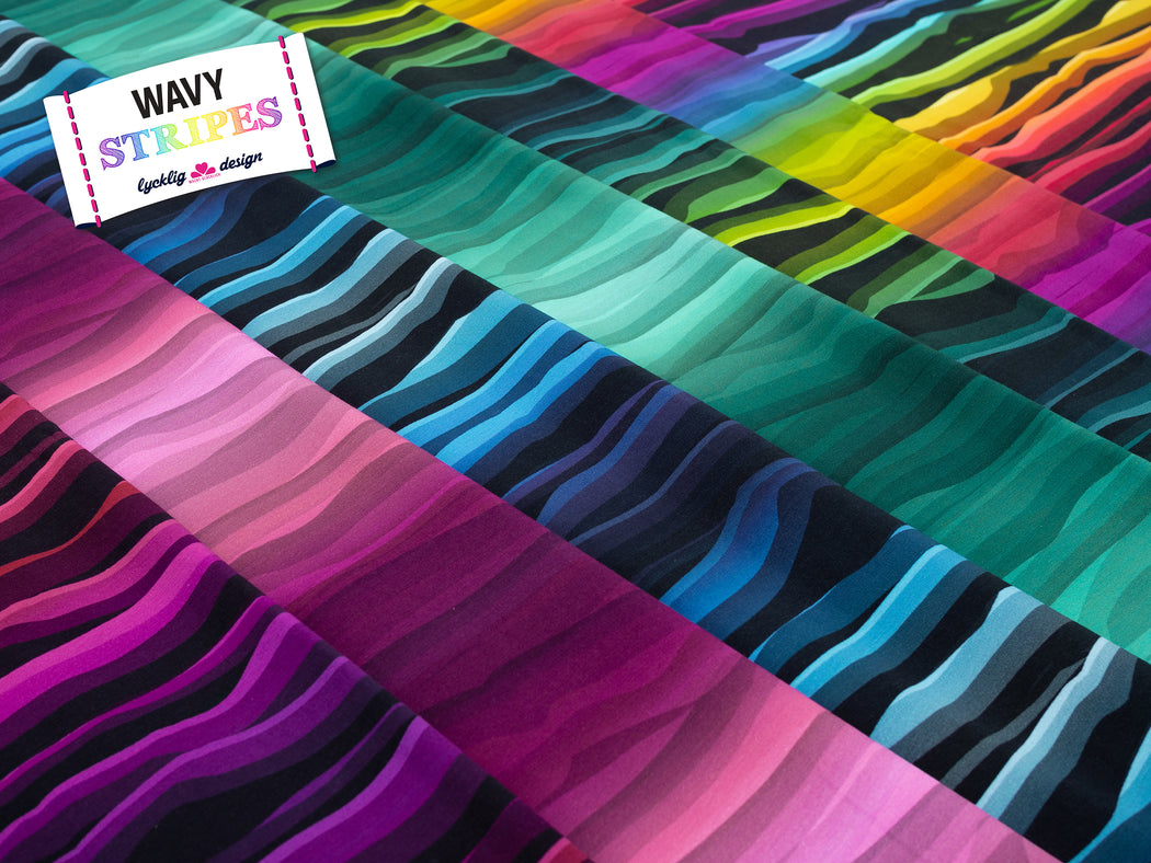 Wavy Stripes Sweat, Pink-Black