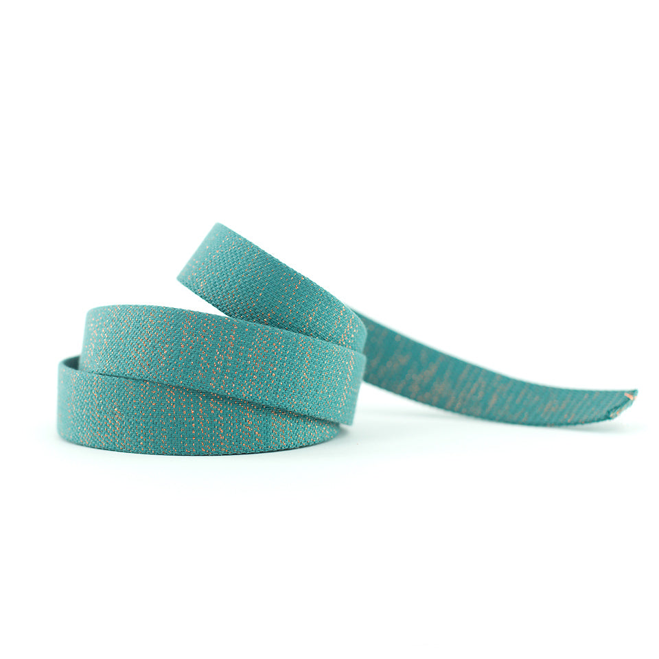 Webbing, Slate Blue Green & Copper Lurex