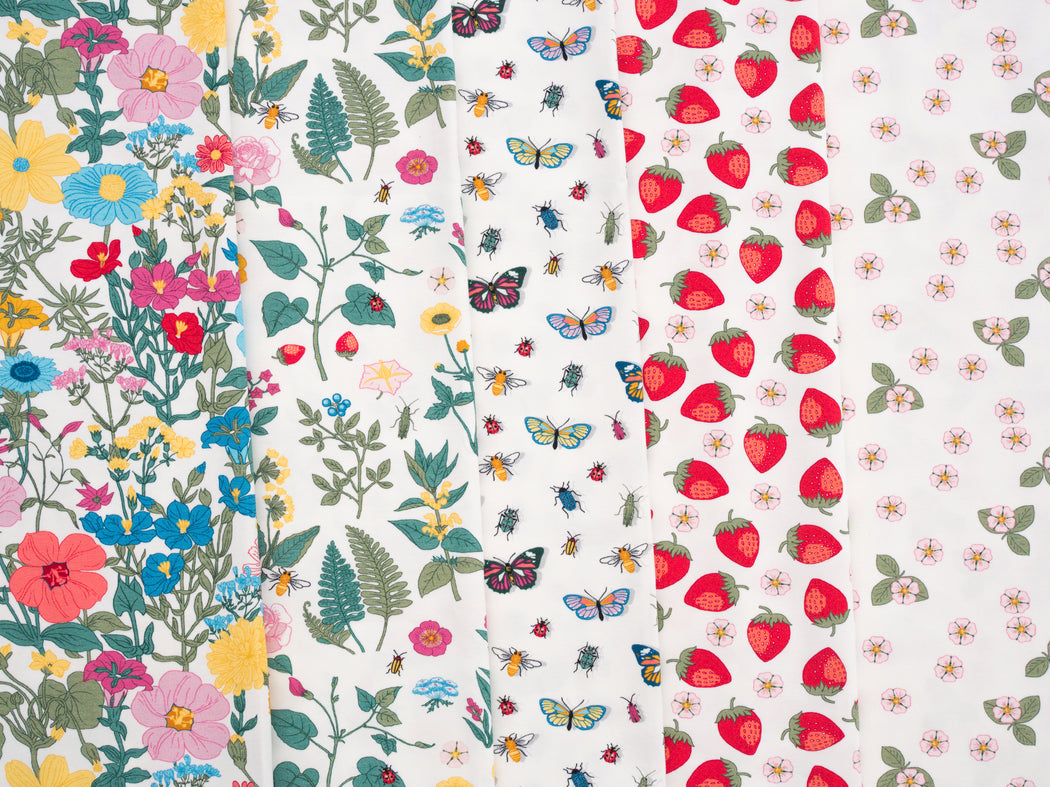 Vintage Botanicals Strawberries Jersey, White