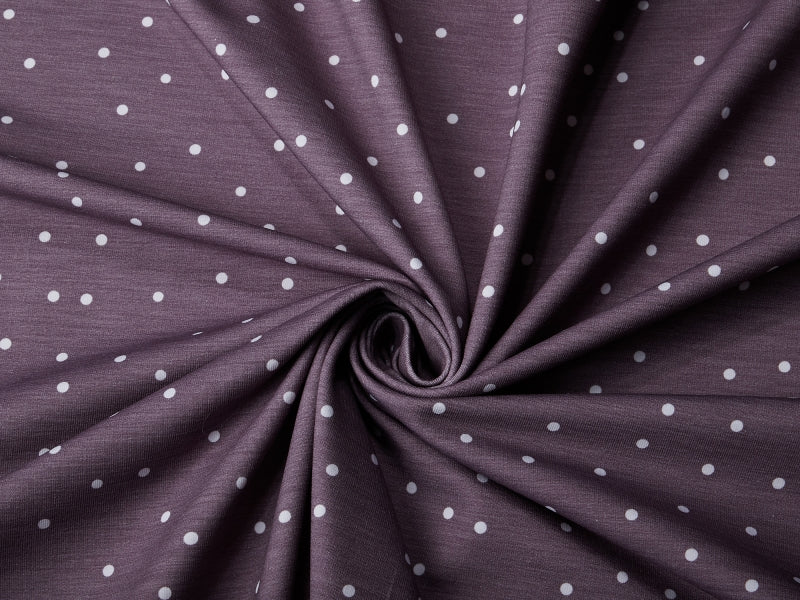 Sweetheart Dots Stretch French Terry, Violet