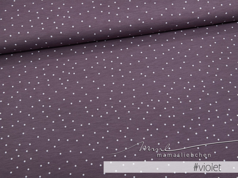 Sweetheart Dots Stretch French Terry, Violet