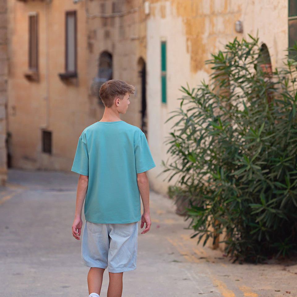French Terry Solid, Dusty Turquoise