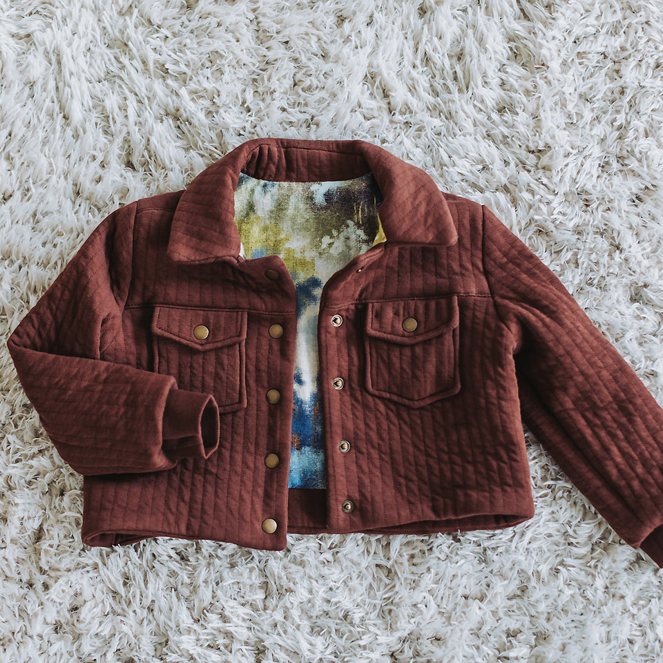 Quilted Knit, Rum Raisin Brown