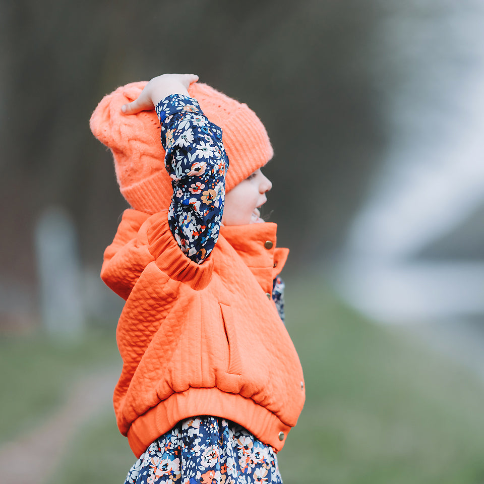 Quilted Knit, Flame Red