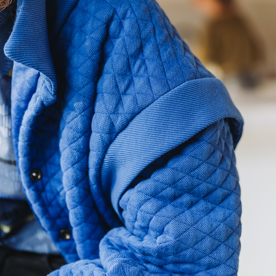 Heavy Rib Knit, Surf The Web Blue