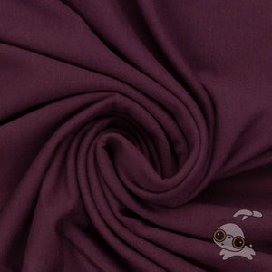 Aubergine Ribbing, 240 gsm