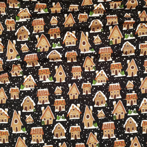 Gingerbread Houses Black Organic Jersey
