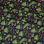 Monstera and Flowers Black Organic Jersey