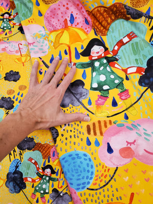 Dancing In The Rain Yellow Organic Jersey LARGE SCALE