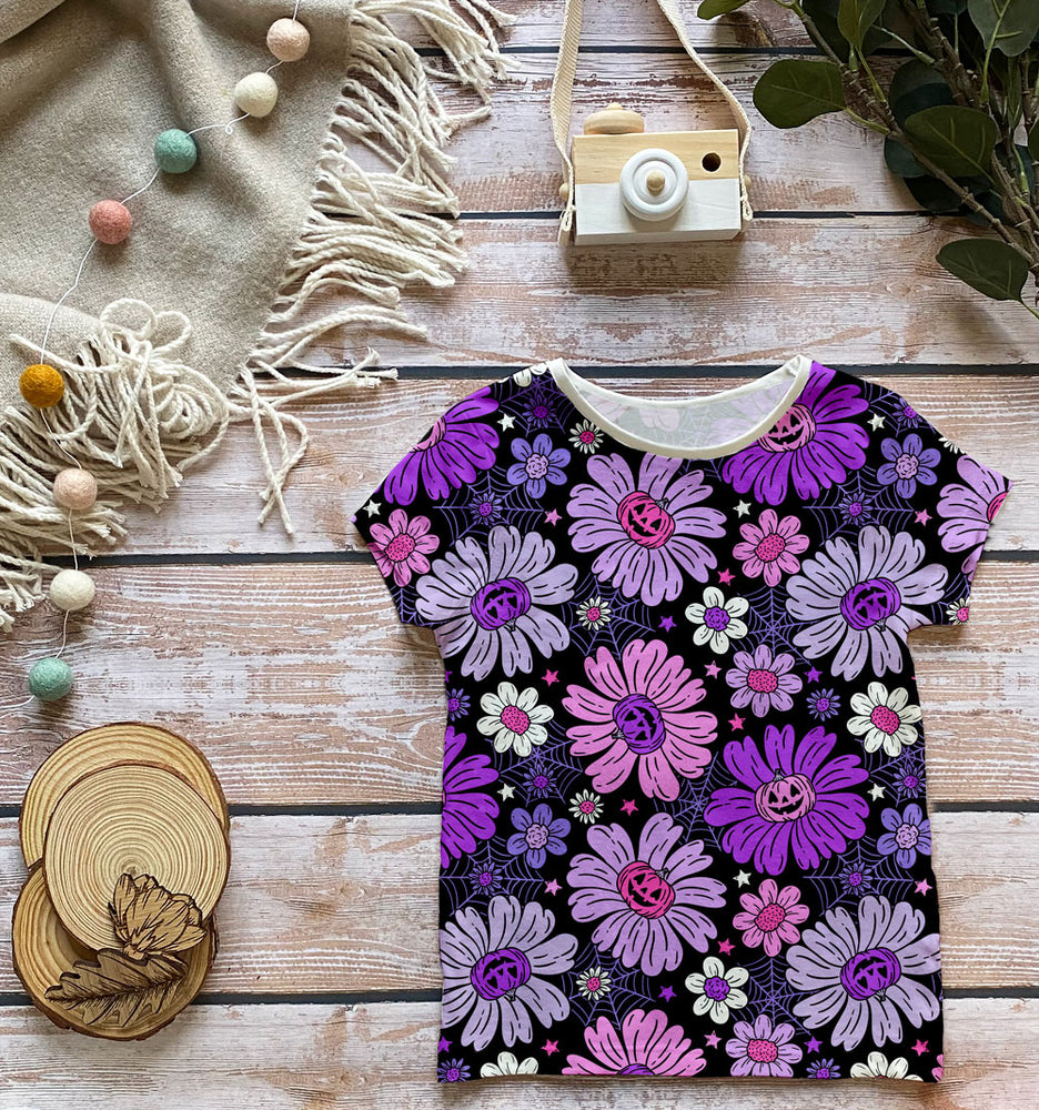 Pumpkin Flowers Purple Organic Jersey