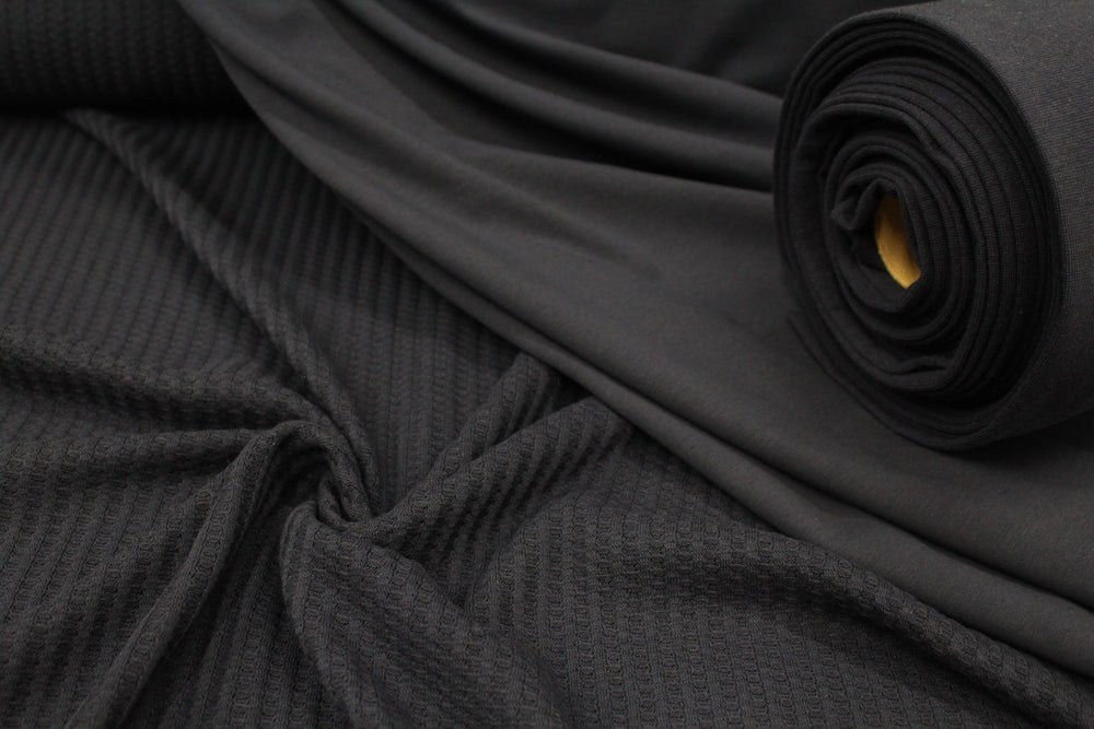 Black Waffle Knit MID